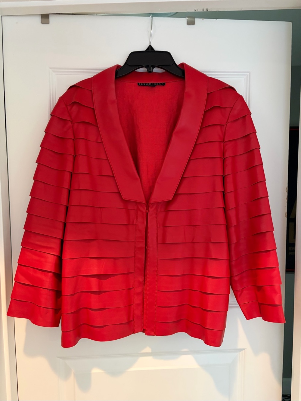 Lafayette 148 red leather jacket